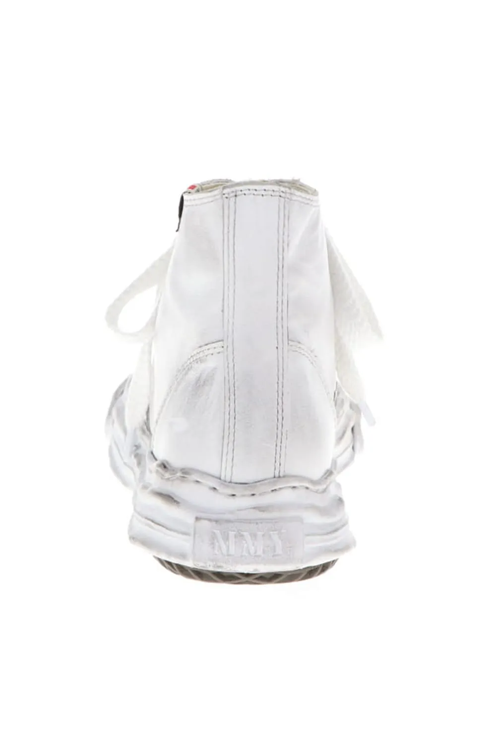 -HANK high- original distressed effect sole leather High-Top sneakers White
