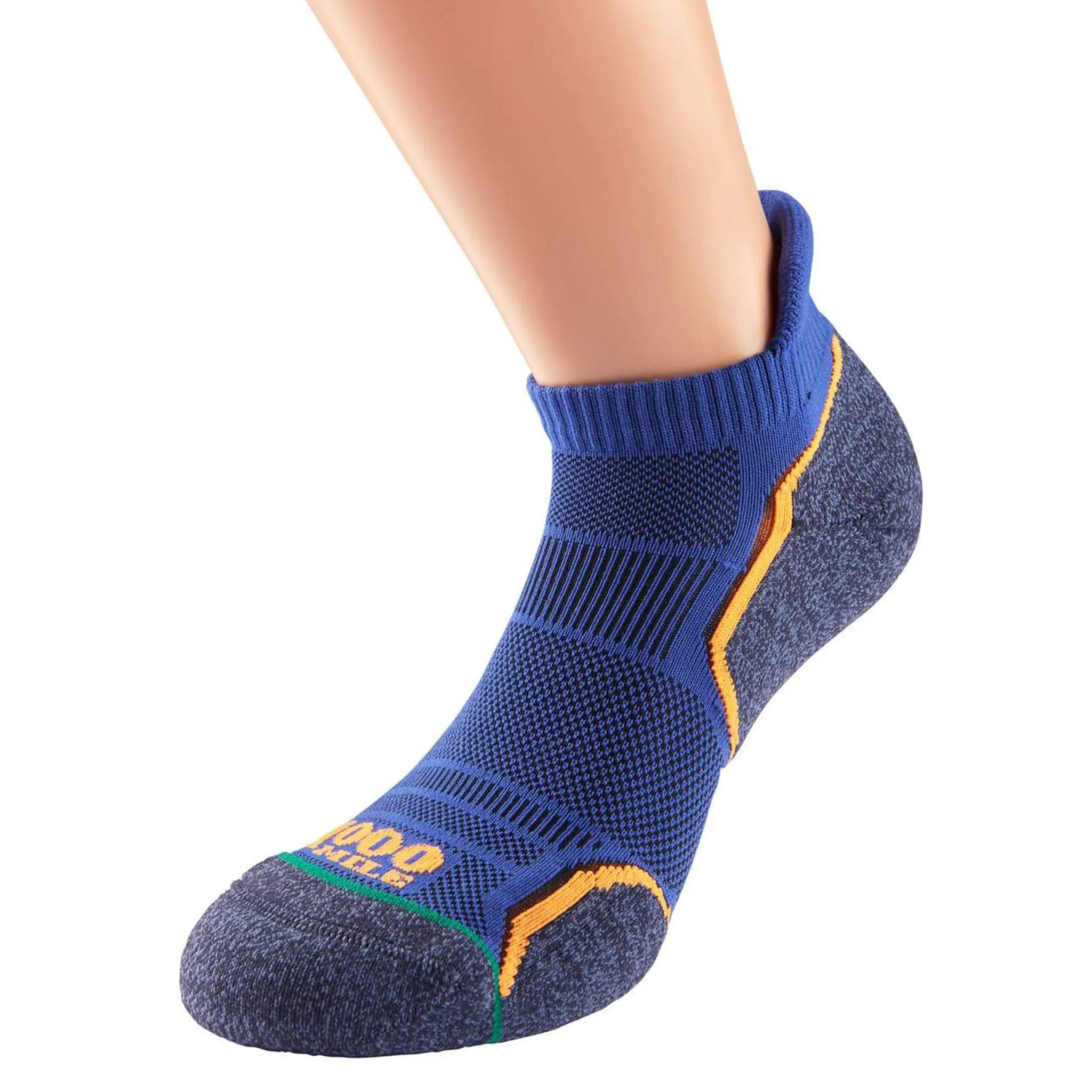 1000 Mile Run Socklet Men's Kingfisher/Navy Twin Pack