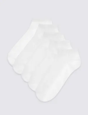 5 Pack Cotton Blend Trainer Liner Socks