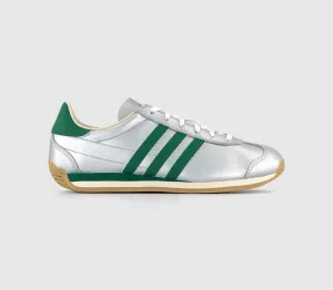 adidas Country Og Silver Metallic Collegiate Green Cream White Trainers