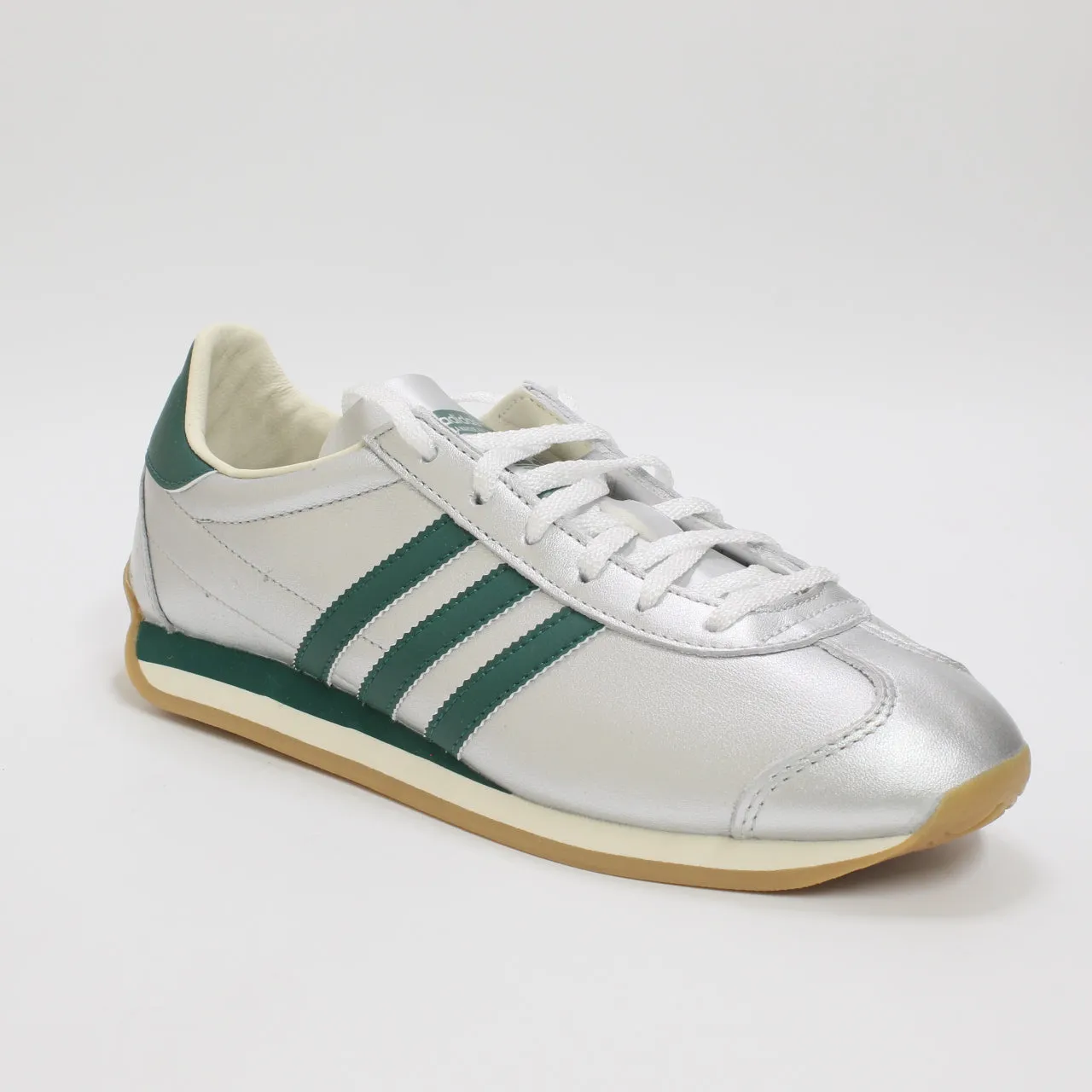 adidas Country Og Silver Metallic Collegiate Green Cream White Trainers