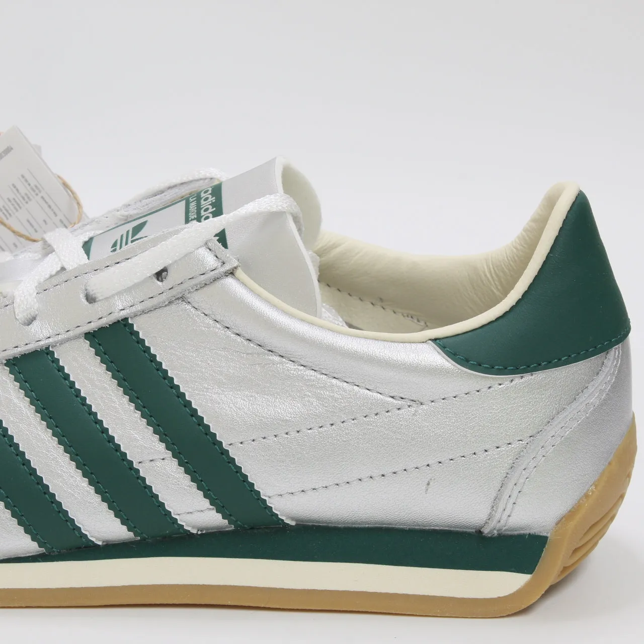 adidas Country Og Silver Metallic Collegiate Green Cream White Trainers