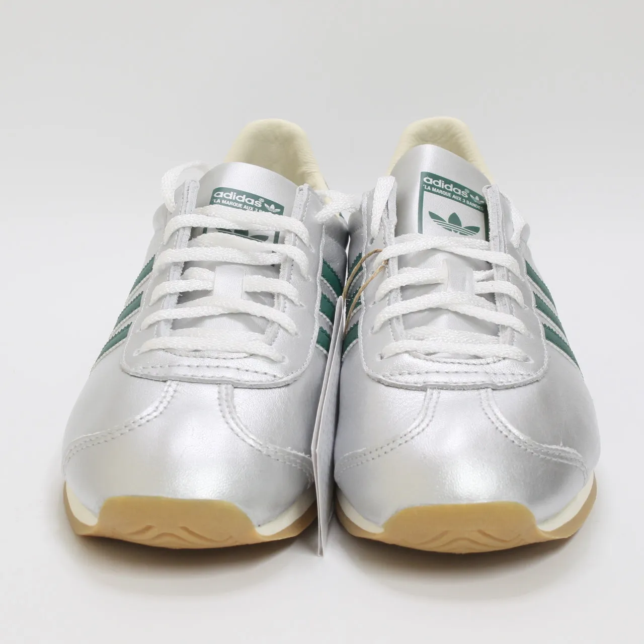 adidas Country Og Silver Metallic Collegiate Green Cream White Trainers