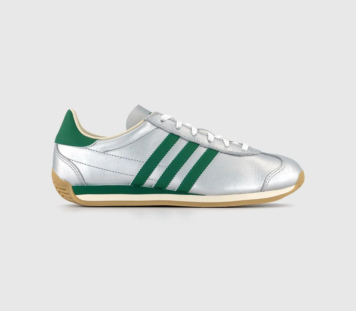 adidas Country Og Silver Metallic Collegiate Green Cream White Trainers