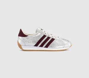 adidas Country OG Trainers Silver Metallic Maroon Off White