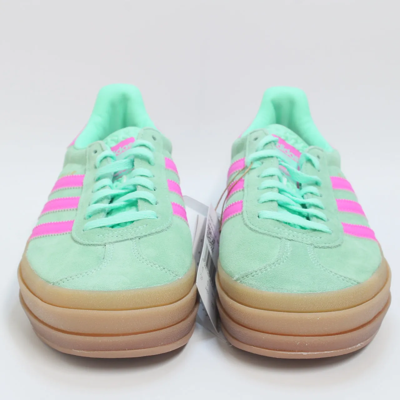 adidas Gazelle Bold W Trainers Pulse Mint Screaming Pink Gum M2