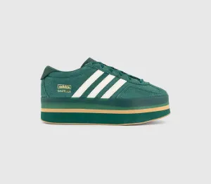 adidas Gazelle Stack Trainers Collegiate Green Gum Cream White