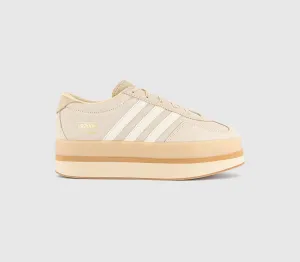 adidas Gazelle Stack Trainers Sand Strata Gum Cream White