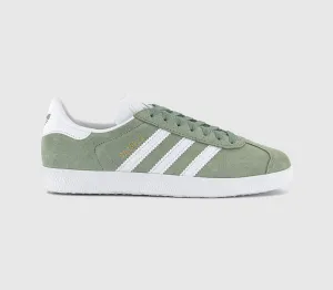 adidas Gazelle Trainers Silver Green White Gold Metallic