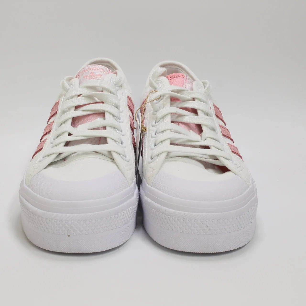 adidas Nizza Platform White Clear Pink White Trainers