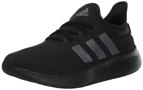 adidas Women's Cloudfoam Pure Sportswear Sneakers, Black/Iron Metallic/Black, 7