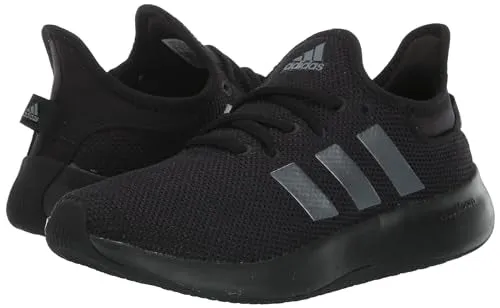 adidas Women's Cloudfoam Pure Sportswear Sneakers, Black/Iron Metallic/Black, 7