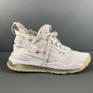 AIR JORDAN Size 10.5 White Nylon High Top Sneakers