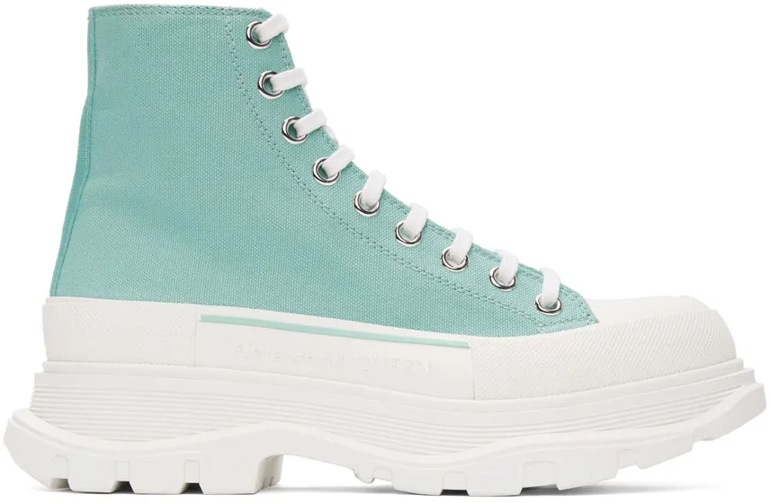 Alexander McQueen SSENSE Exclusive Green Tread Slick Sneaker Boots