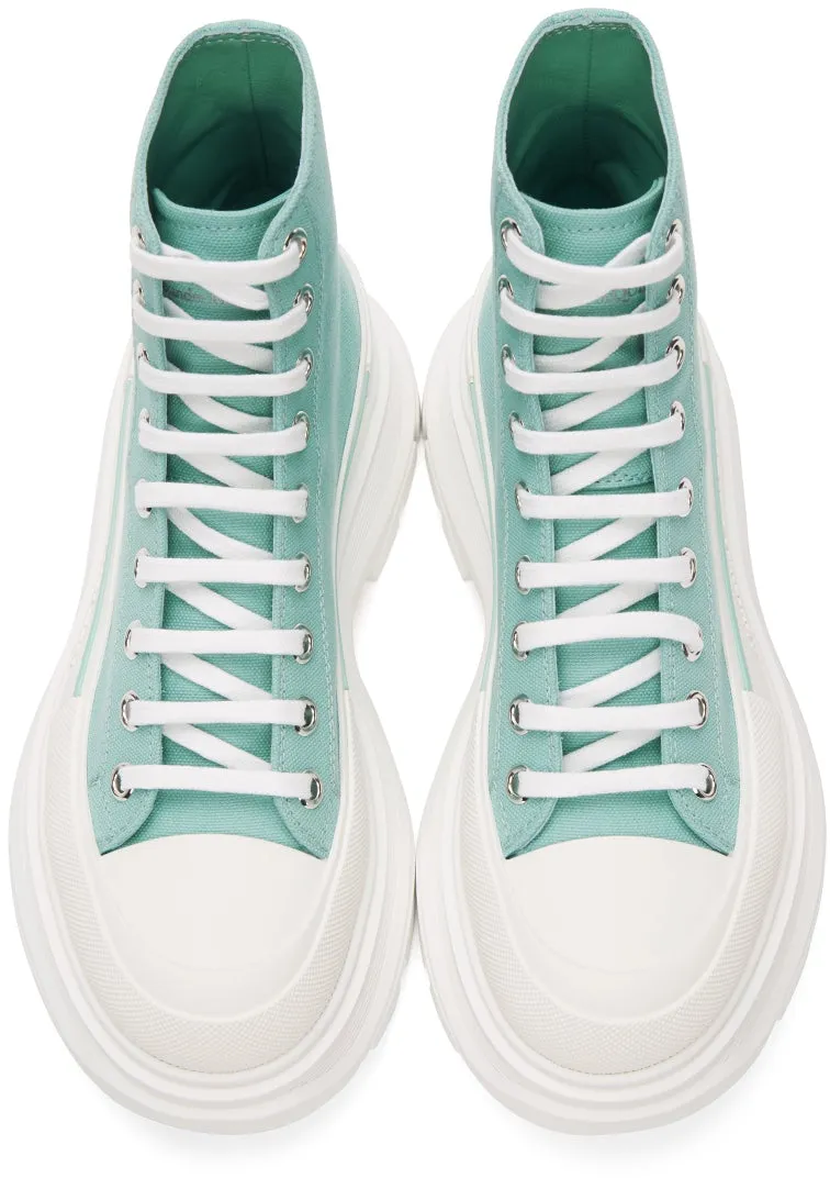 Alexander McQueen SSENSE Exclusive Green Tread Slick Sneaker Boots