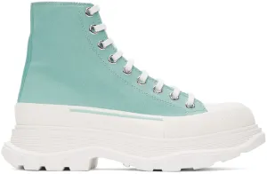 Alexander McQueen SSENSE Exclusive Green Tread Slick Sneaker Boots