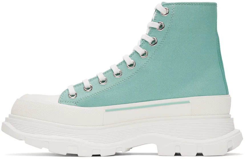 Alexander McQueen SSENSE Exclusive Green Tread Slick Sneaker Boots