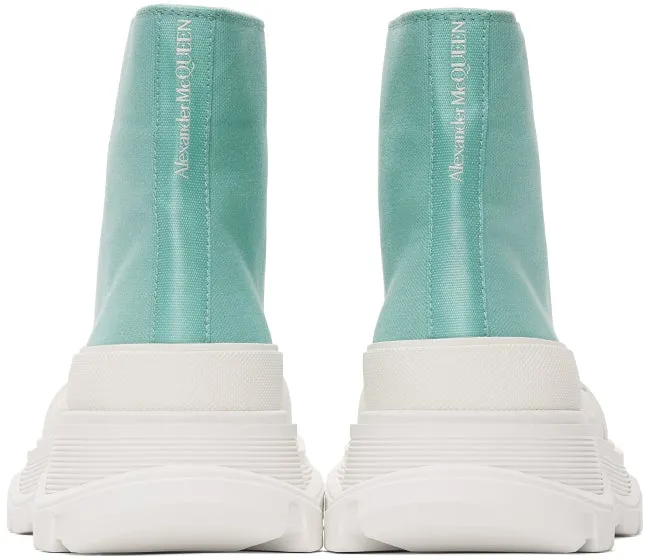 Alexander McQueen SSENSE Exclusive Green Tread Slick Sneaker Boots