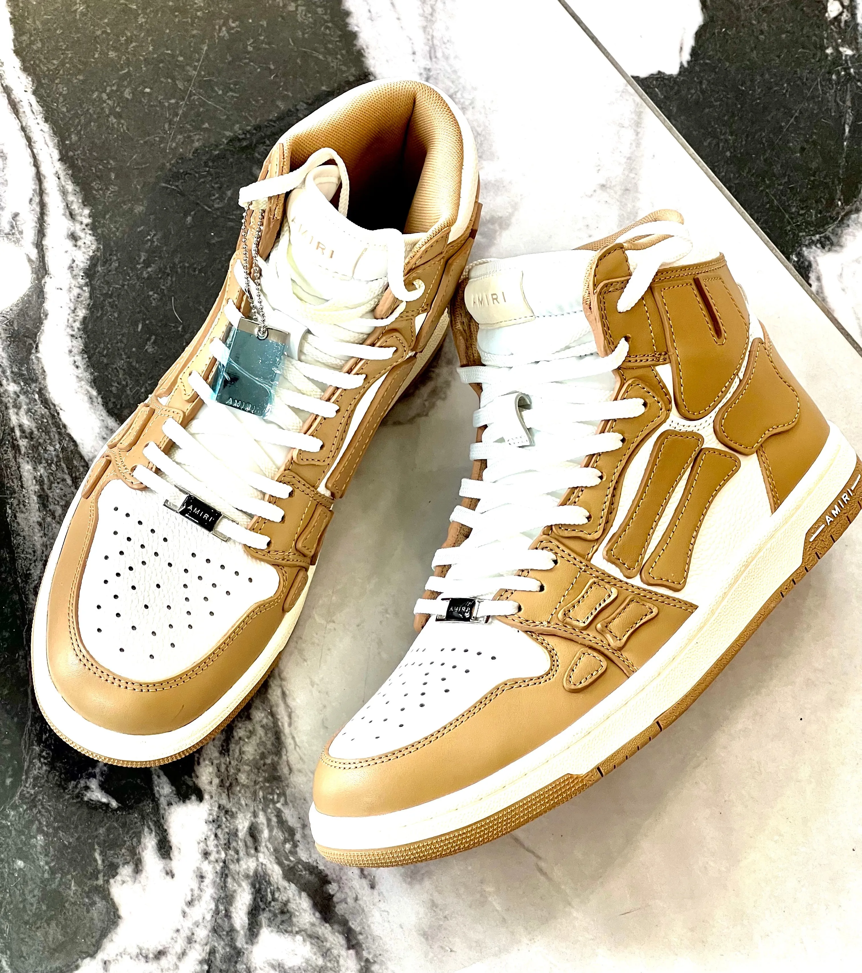 AMIRI SKEL LEATHER HIGH-TOP SNEAKERS