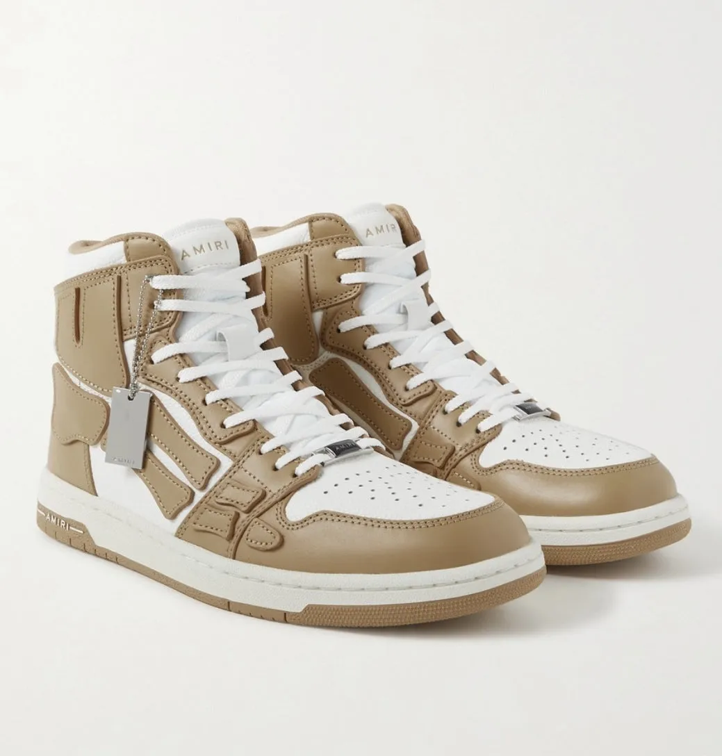 AMIRI SKEL LEATHER HIGH-TOP SNEAKERS