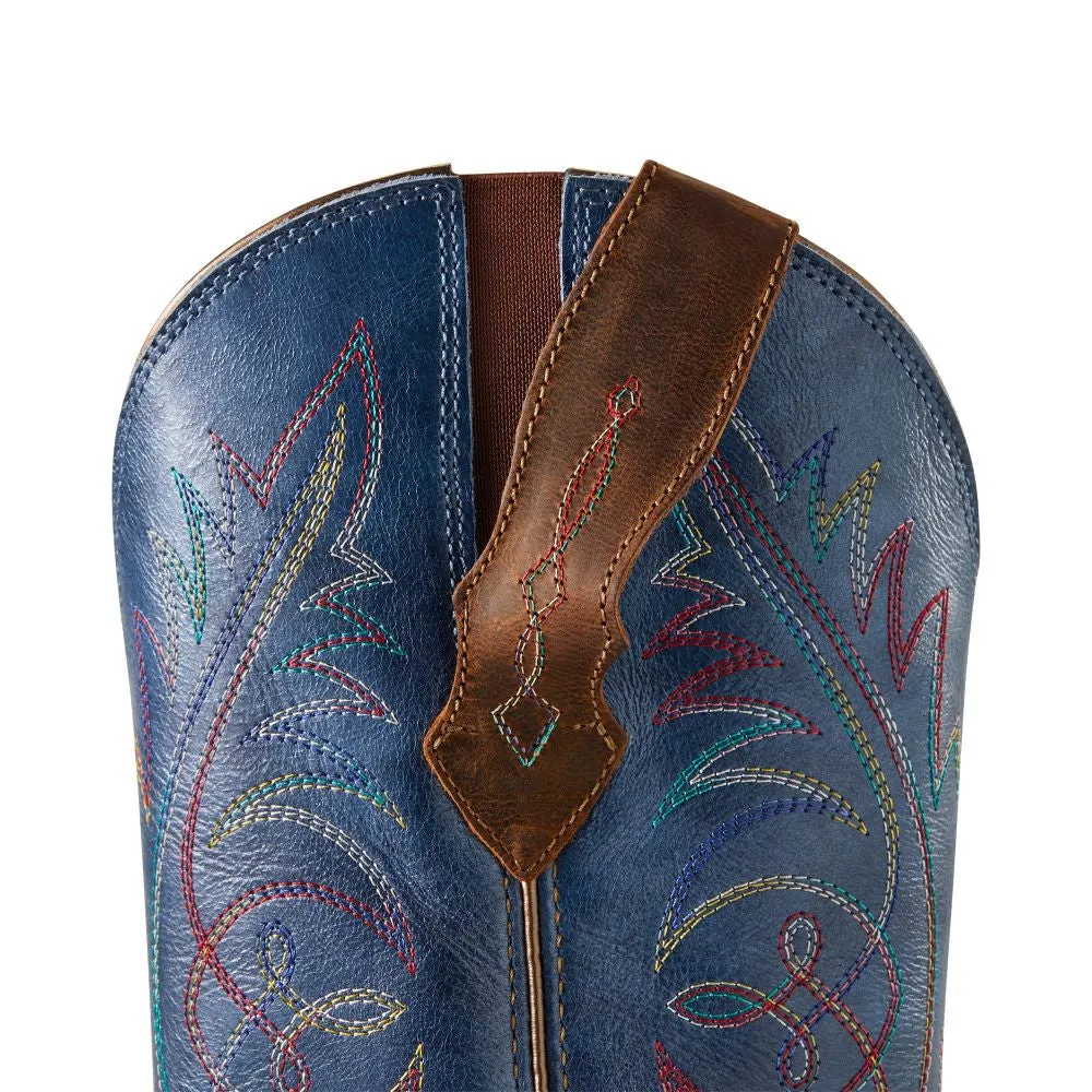'Ariat' Women's Round Up StretchFit Square Toe - Sassy Brown / Metallic Navy
