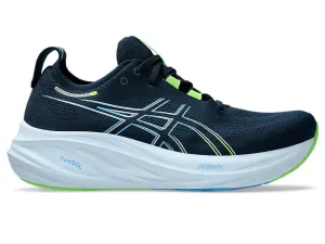 Asics Men's GEL-NIMBUS 26 Running Shoes in French Blue/Electric Lime