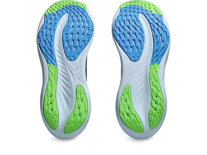 Asics Men's GEL-NIMBUS 26 Running Shoes in French Blue/Electric Lime