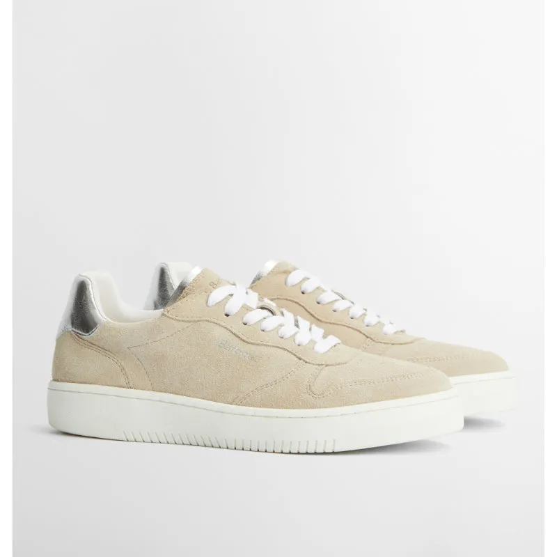 Barbour Celeste Ladies Trainers - Beige/Silver
