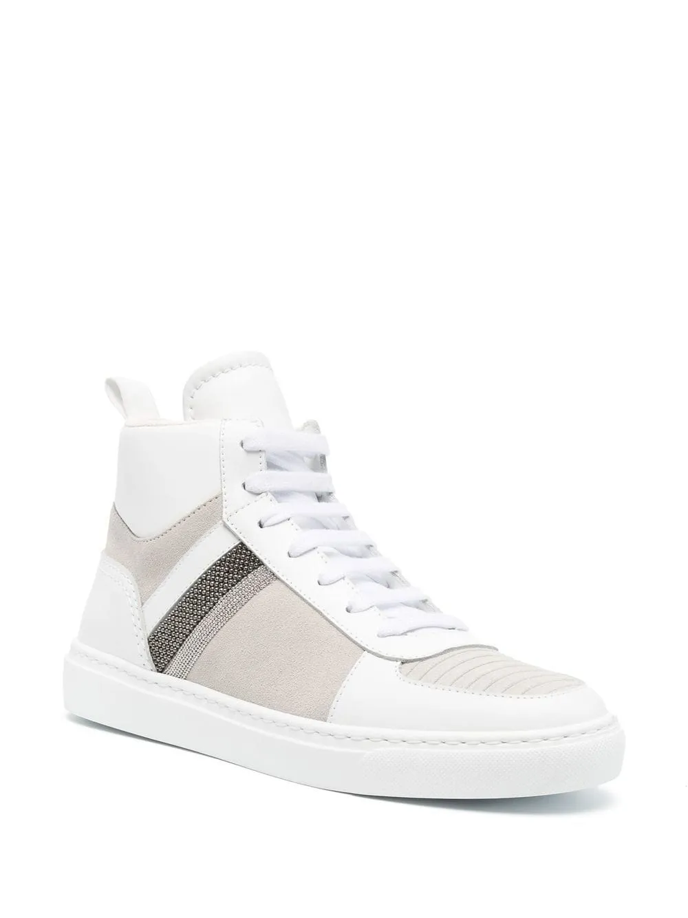 bead-embellished high-top sneakers