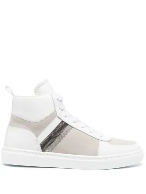 bead-embellished high-top sneakers