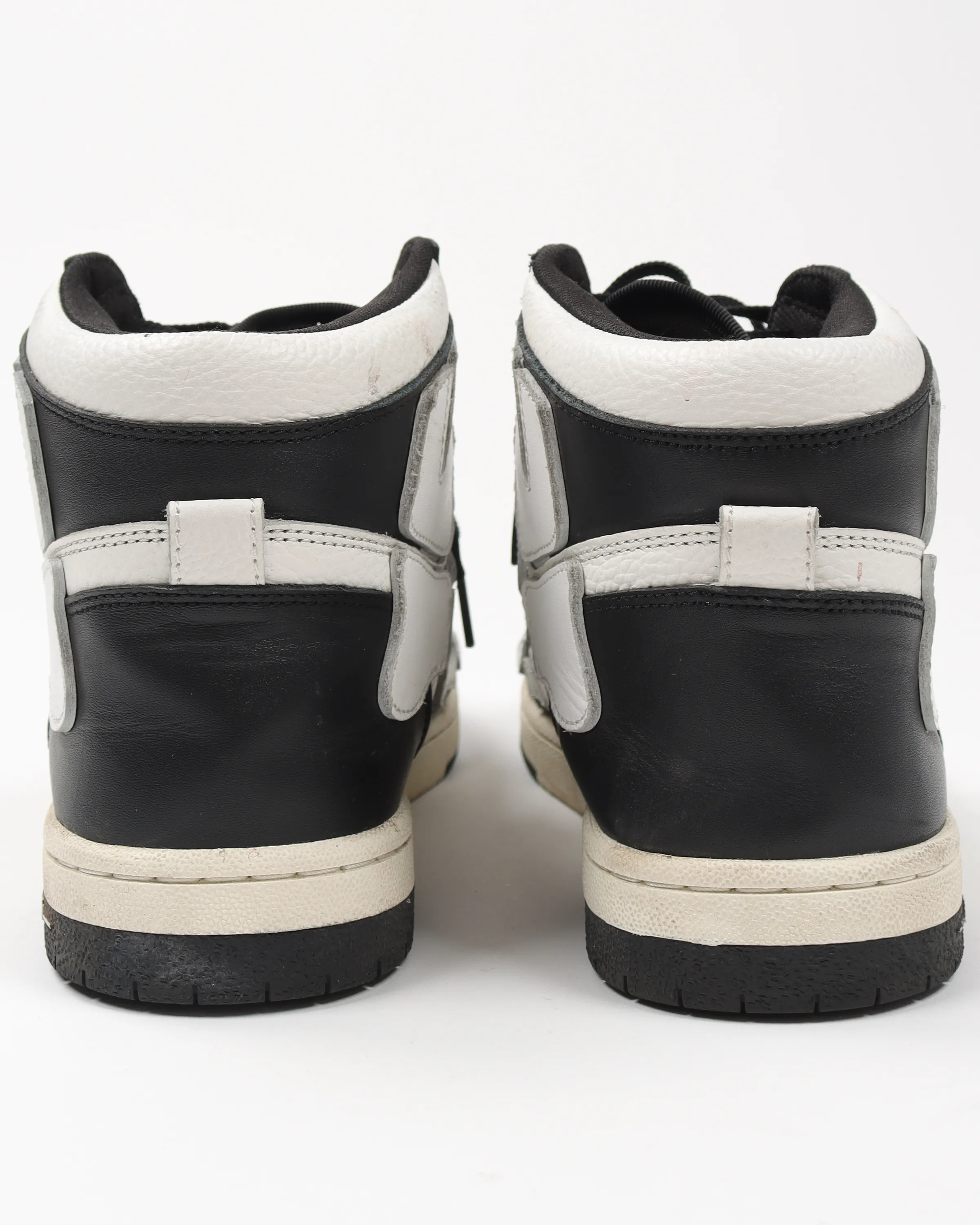 Black and White Skeleton High-Top Sneakers