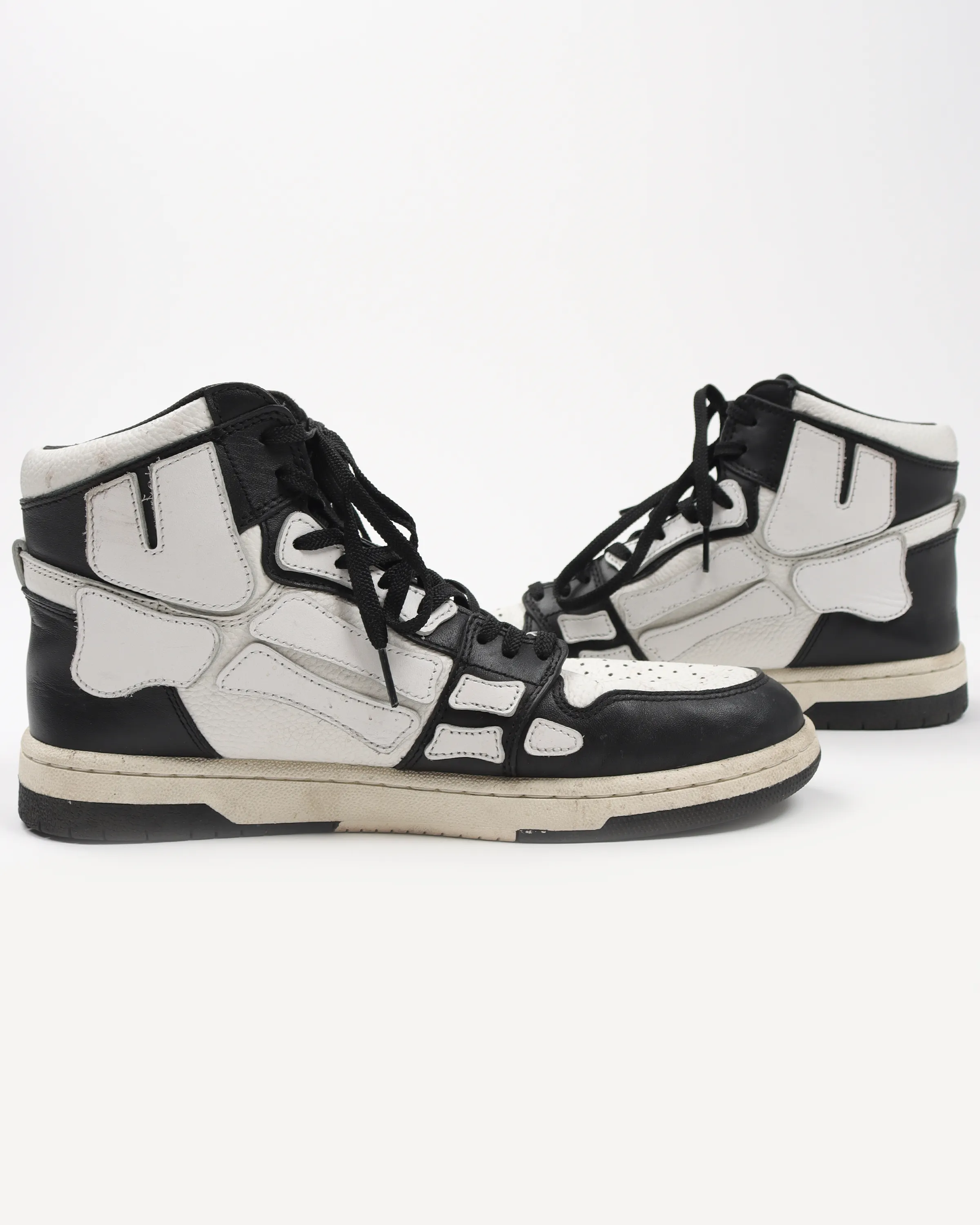 Black and White Skeleton High-Top Sneakers