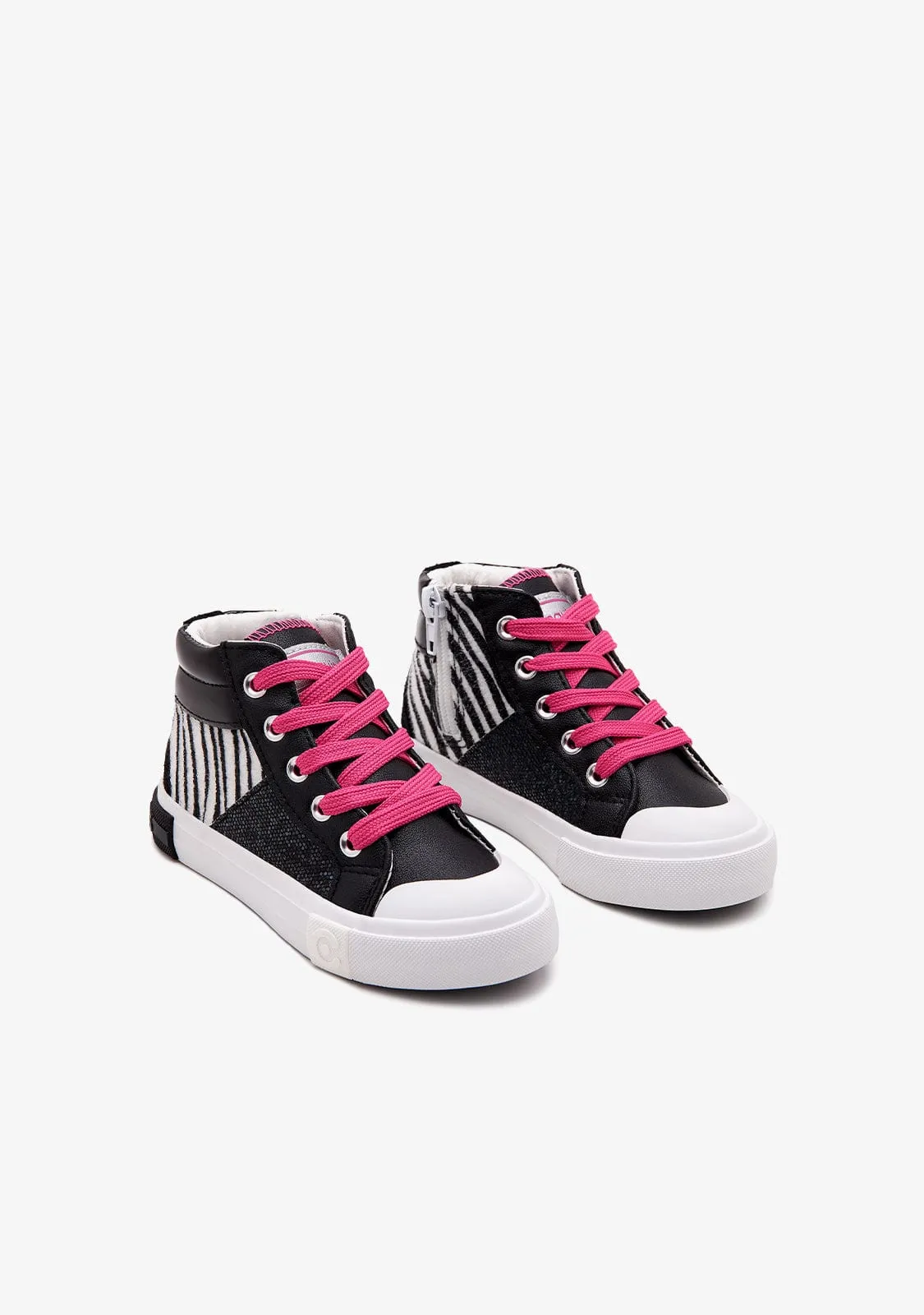 Black Zebra High Top Sneakers