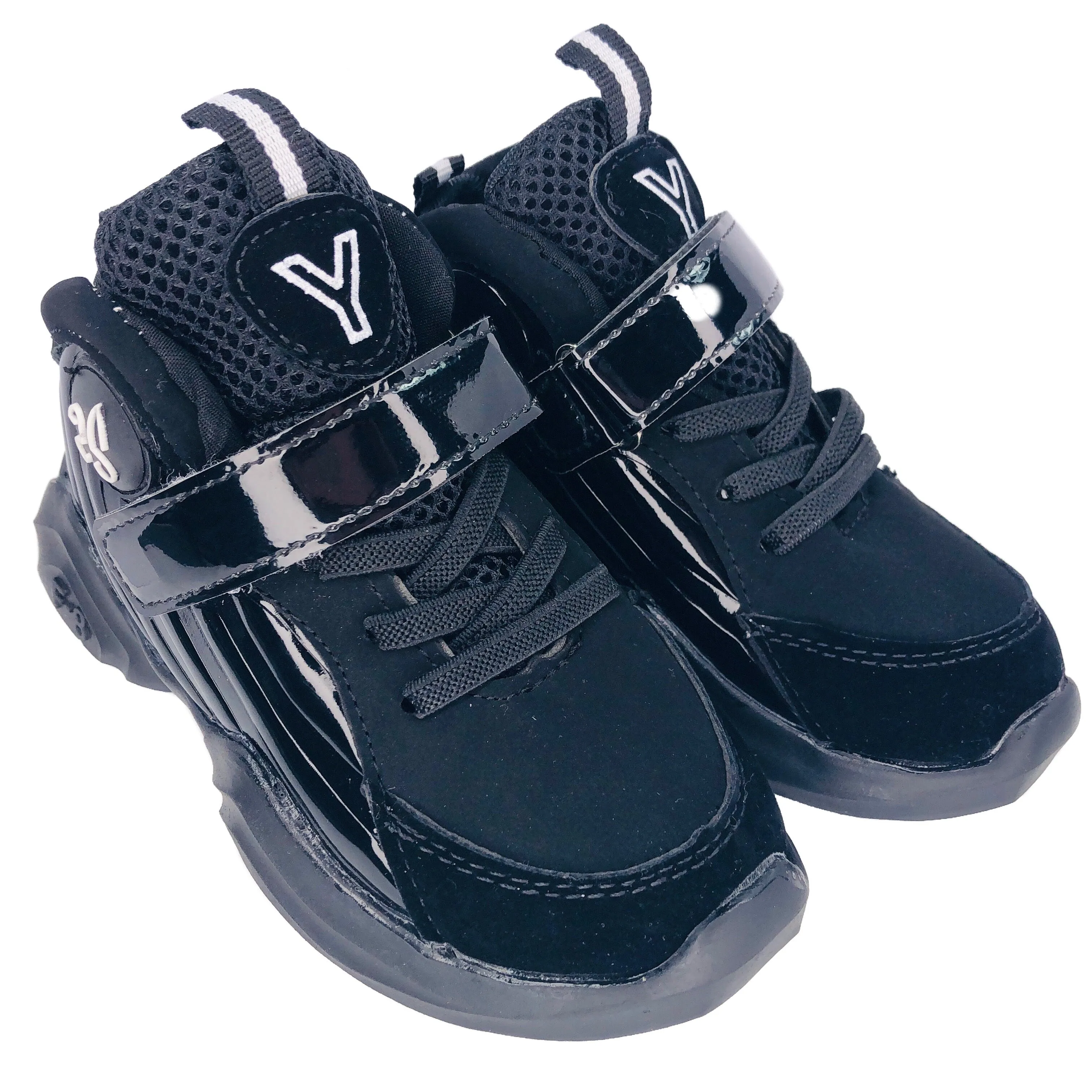 Boys High Top Sneakers. Black