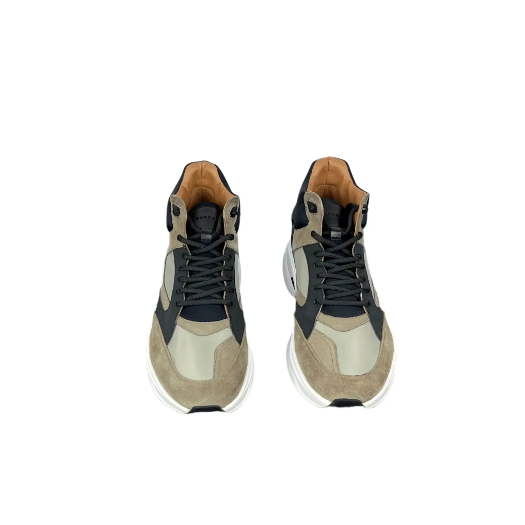 Buscemi Mens Veloce Mix Materials Multi Green Leather Sneakers