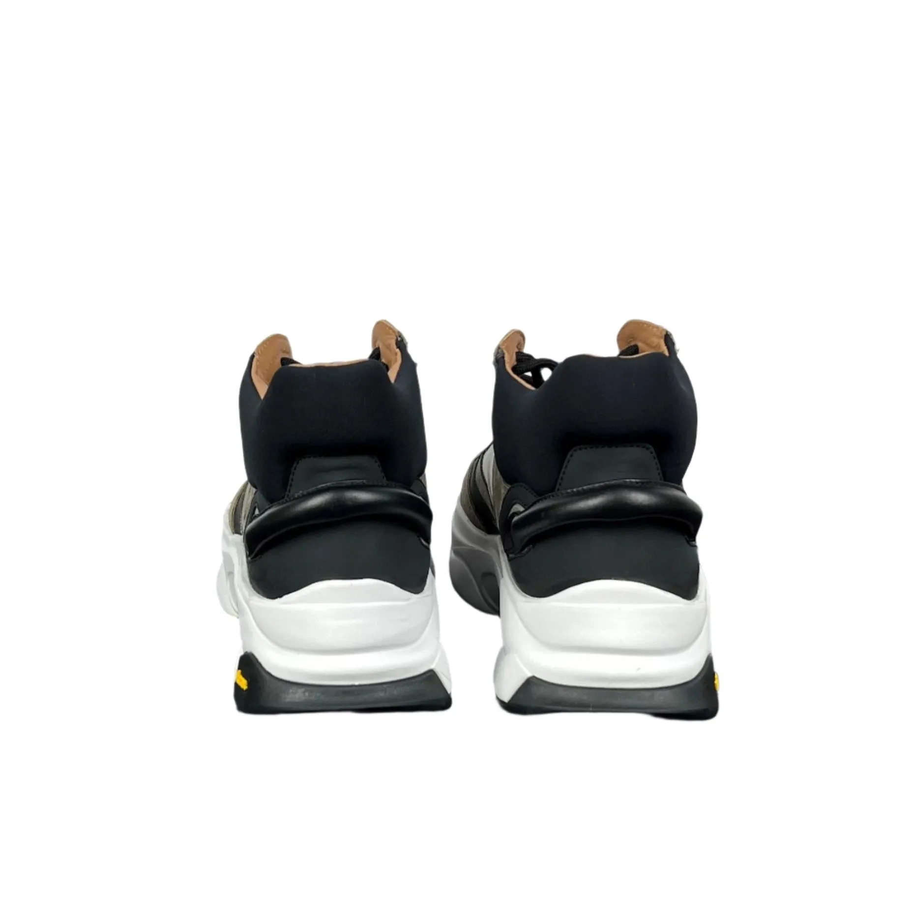 Buscemi Mens Veloce Mix Materials Multi Green Leather Sneakers
