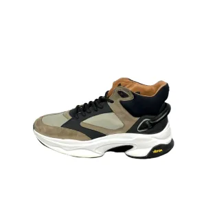 Buscemi Mens Veloce Mix Materials Multi Green Leather Sneakers