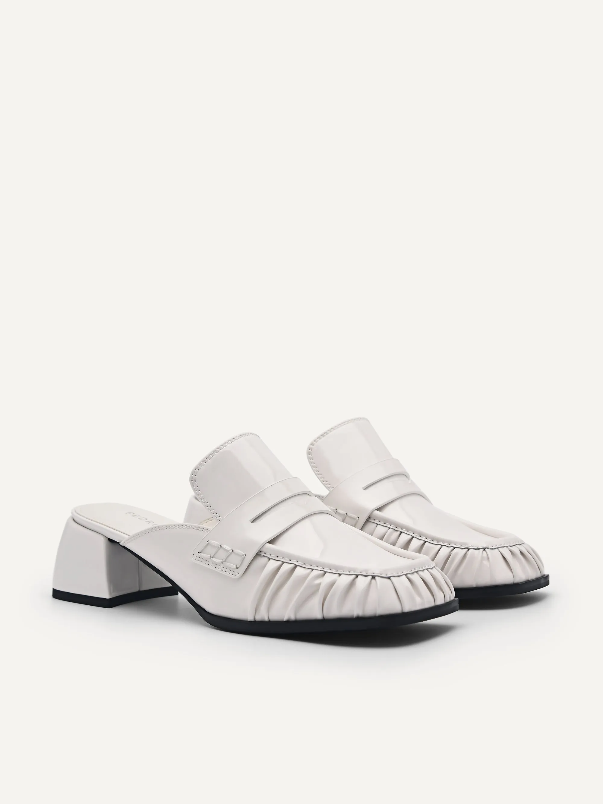 Carmen Leather Heel Mules