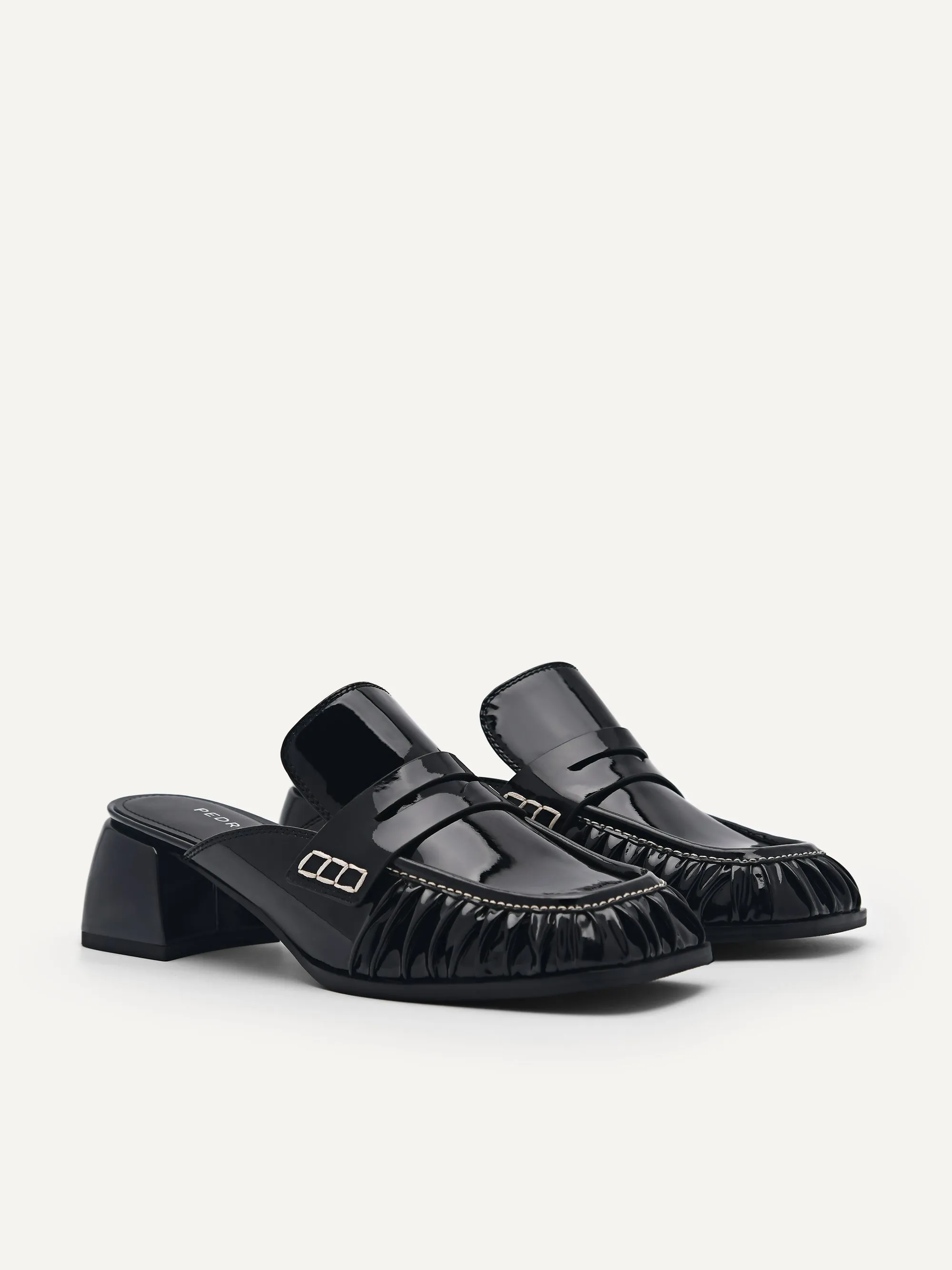Carmen Leather Heel Mules