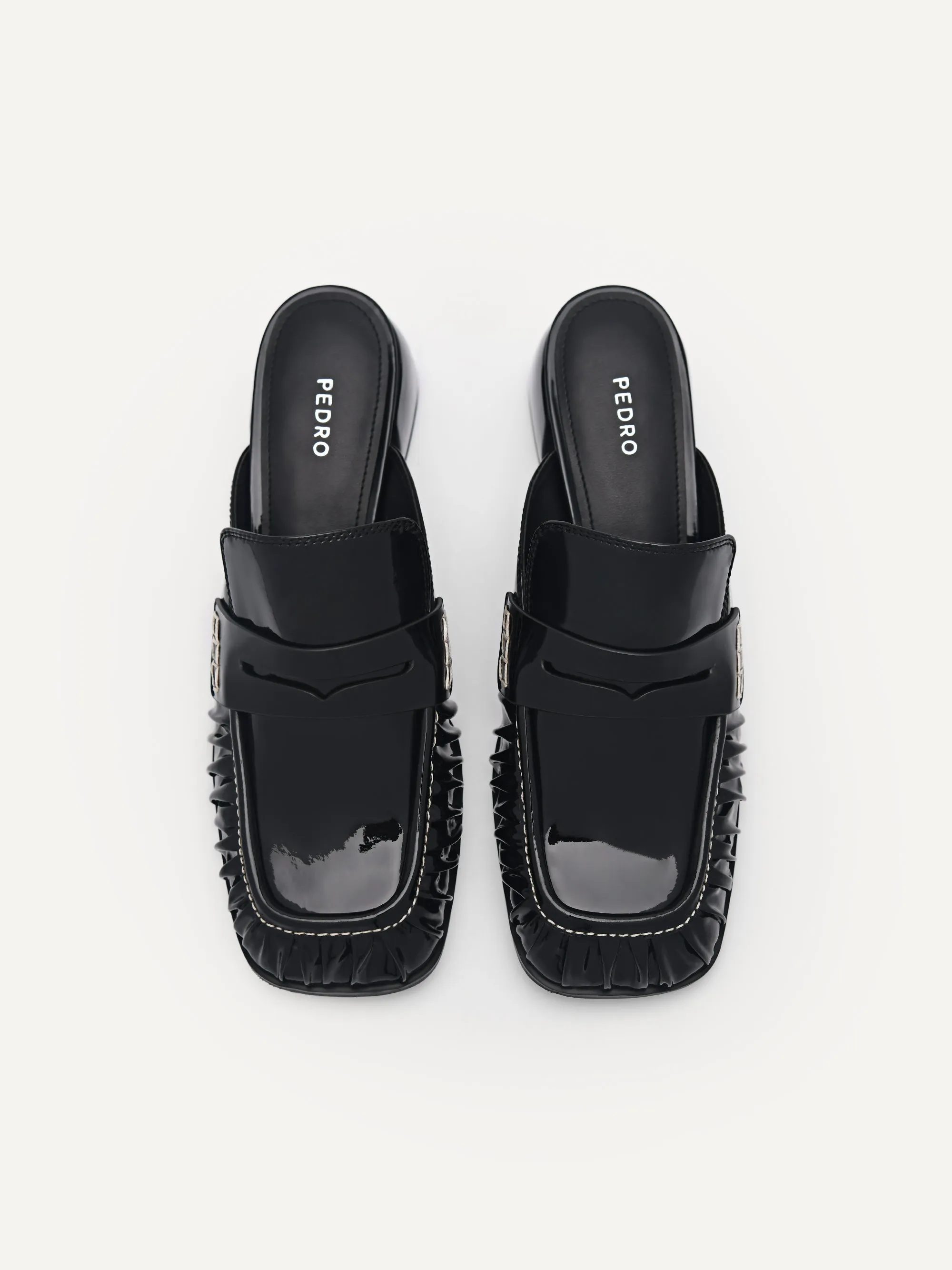 Carmen Leather Heel Mules