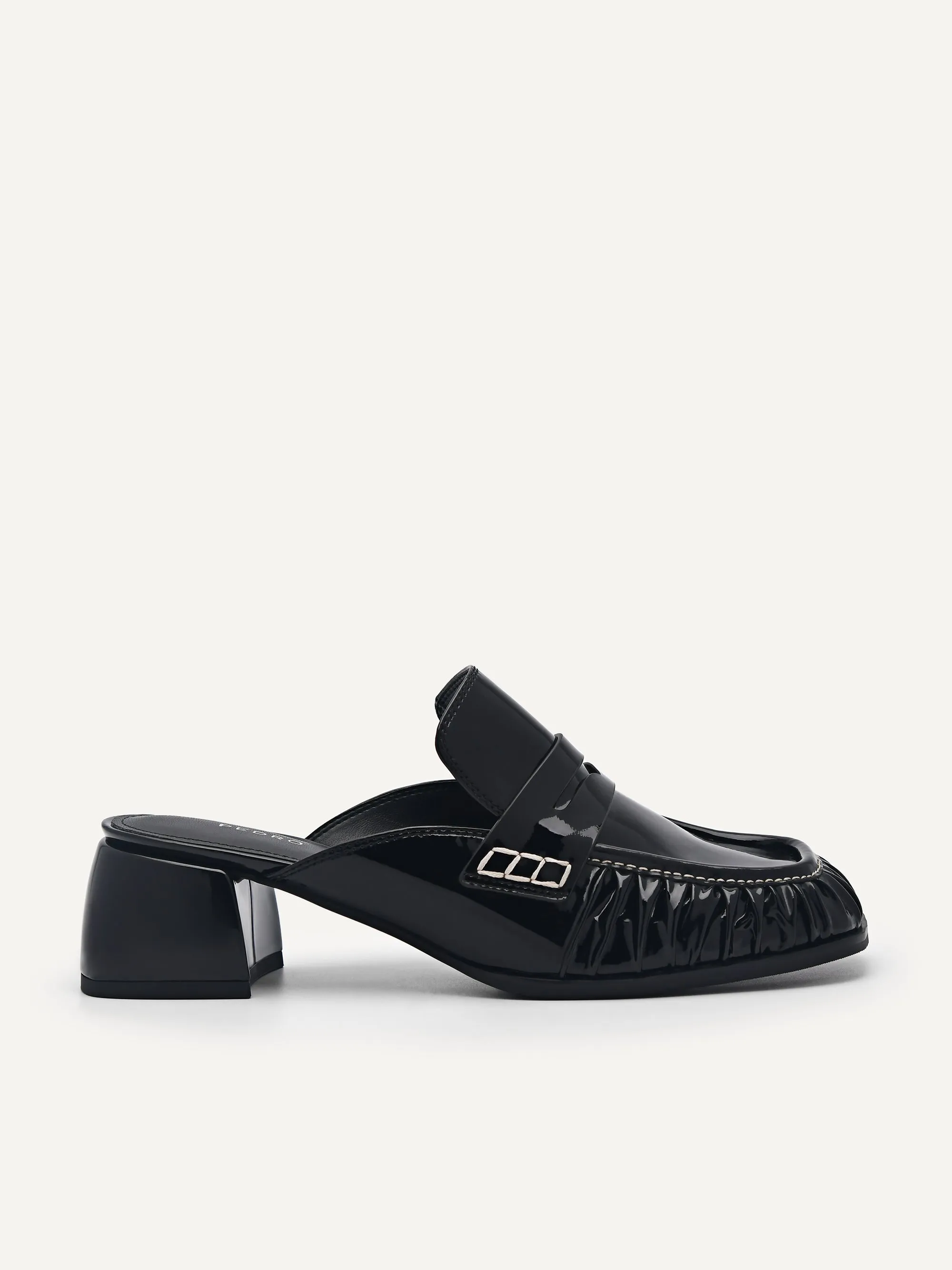 Carmen Leather Heel Mules