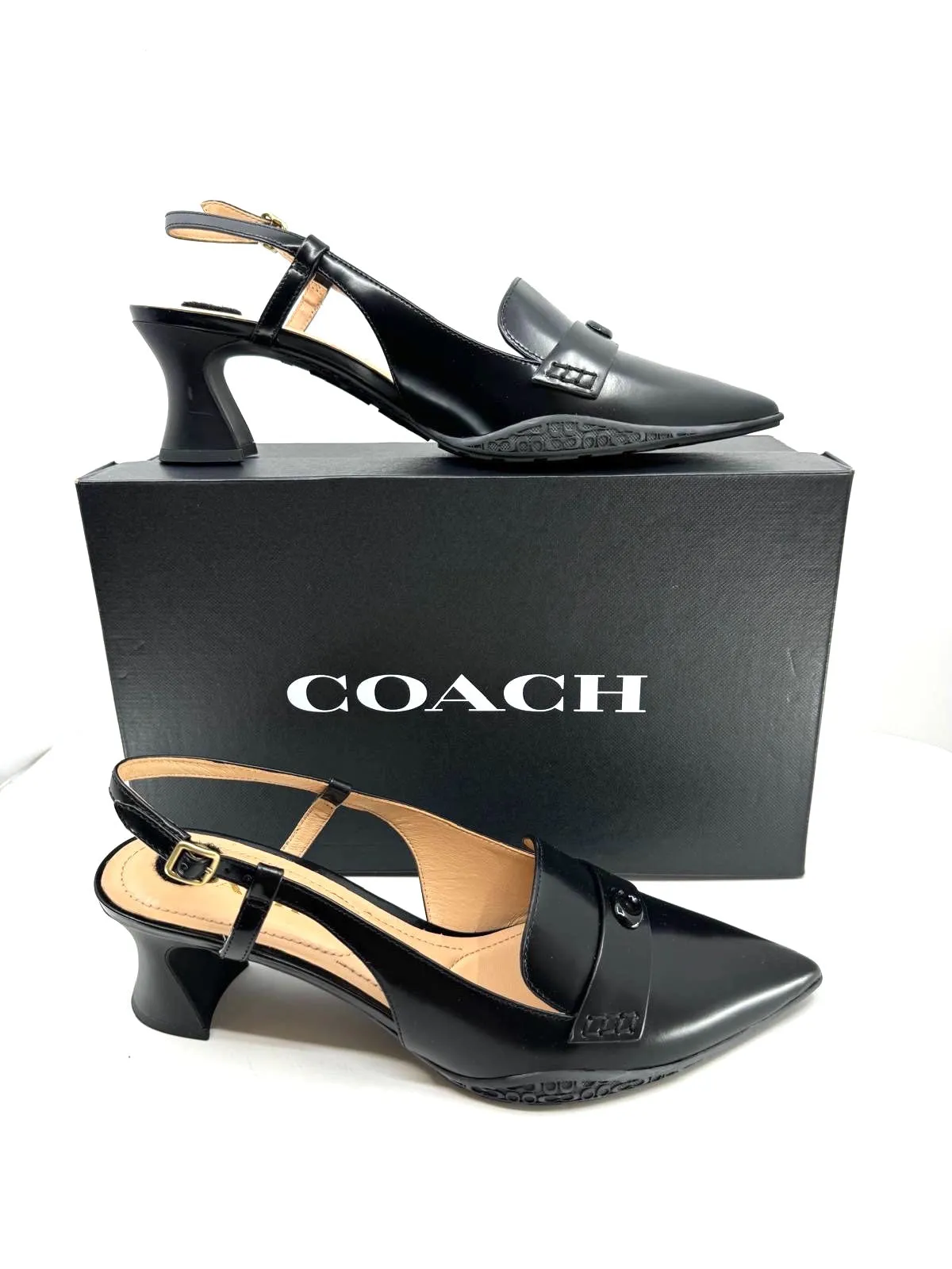 COACH NIKOLA HYBRID LEATHER SLINGBACK PUMPS