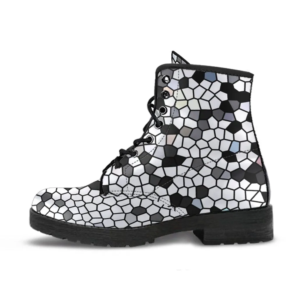 Combat Boots - Classic Mosaic | Boho Shoes, Handmade Lace Up Boots, Vegan Leather Lace Up Boots, 90s Boots, 2000s Boots