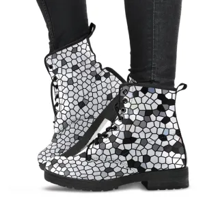 Combat Boots - Classic Mosaic | Boho Shoes, Handmade Lace Up Boots, Vegan Leather Lace Up Boots, 90s Boots, 2000s Boots