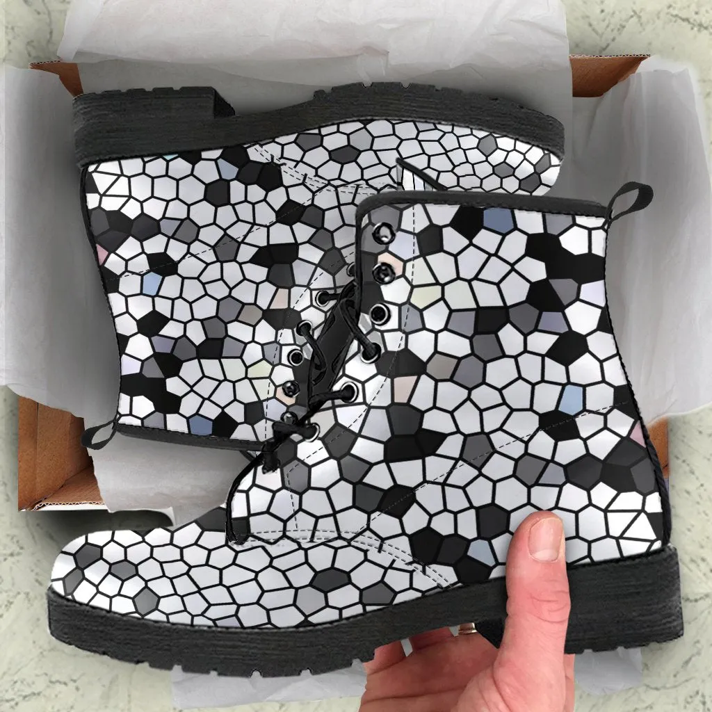 Combat Boots - Classic Mosaic | Boho Shoes, Handmade Lace Up Boots, Vegan Leather Lace Up Boots, 90s Boots, 2000s Boots