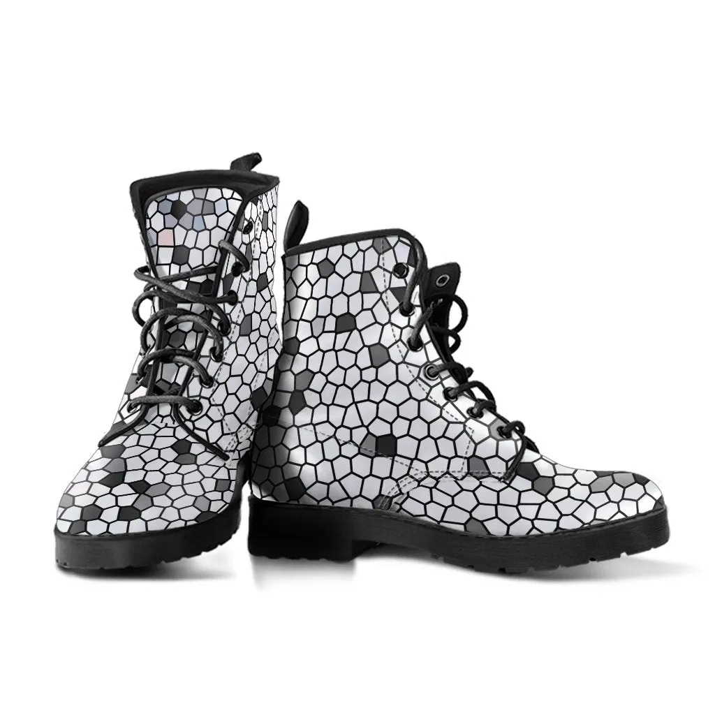 Combat Boots - Classic Mosaic | Boho Shoes, Handmade Lace Up Boots, Vegan Leather Lace Up Boots, 90s Boots, 2000s Boots