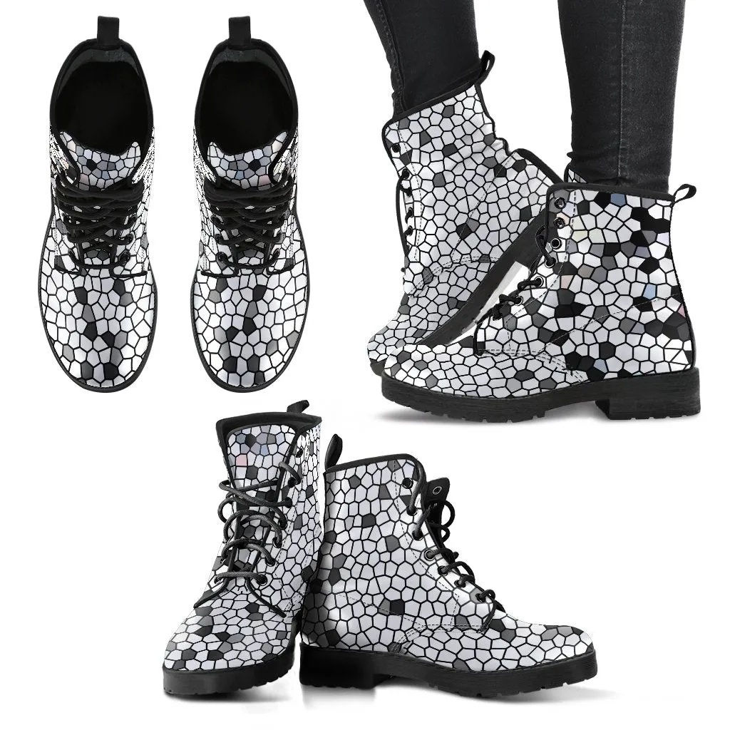 Combat Boots - Classic Mosaic | Boho Shoes, Handmade Lace Up Boots, Vegan Leather Lace Up Boots, 90s Boots, 2000s Boots