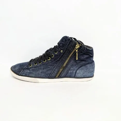 Diesel Magnete Exposure I |Mens Blue Canvas Lace Up Lifestyle High Top Sneakers