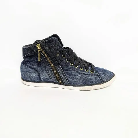 Diesel Magnete Exposure I |Mens Blue Canvas Lace Up Lifestyle High Top Sneakers