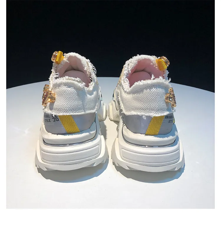 ENTELNO KEZZI AILIN CHUNKY PLATFORM SHOES WITH RHINESTONE